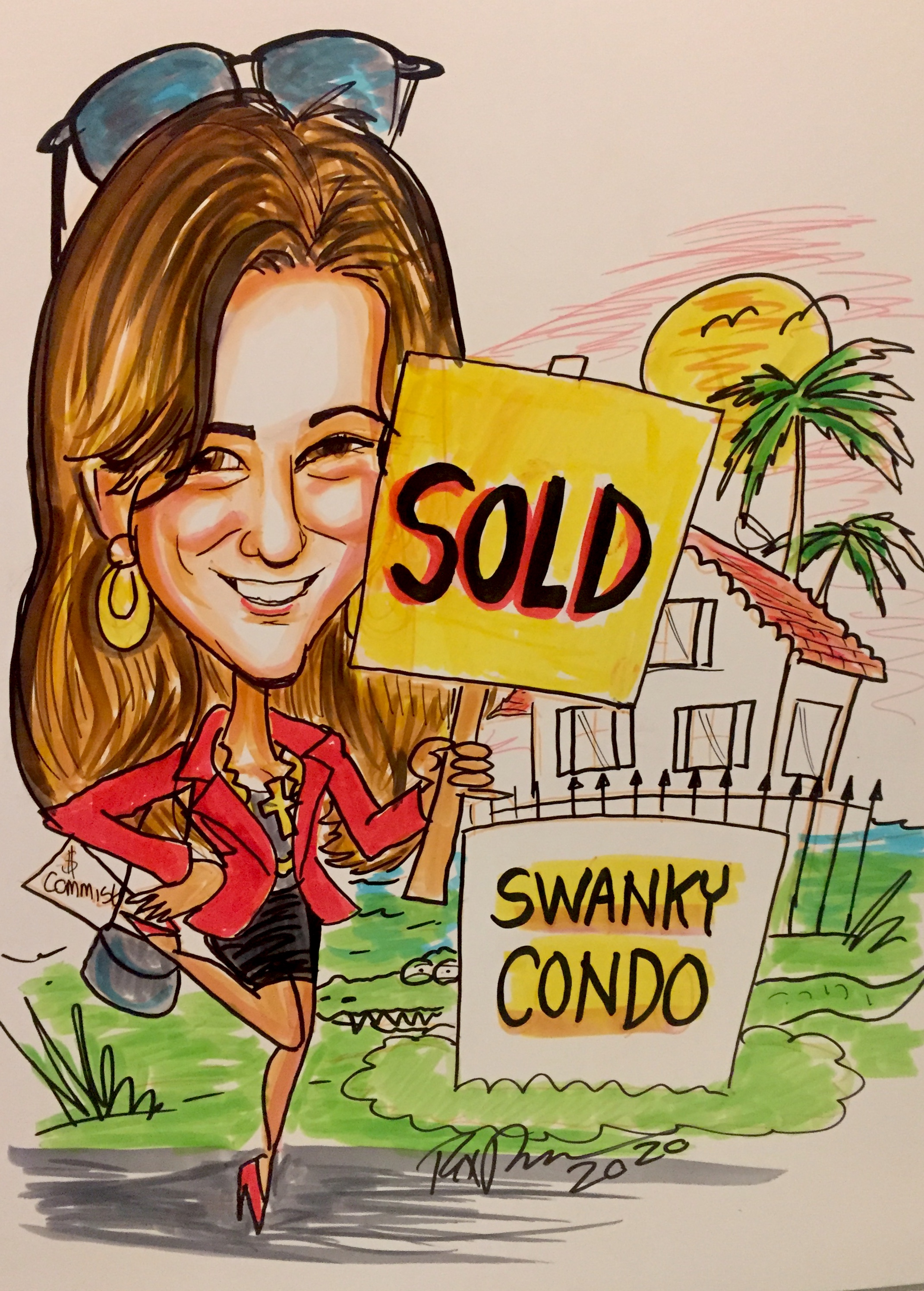 Caricature of realtor done by Rex