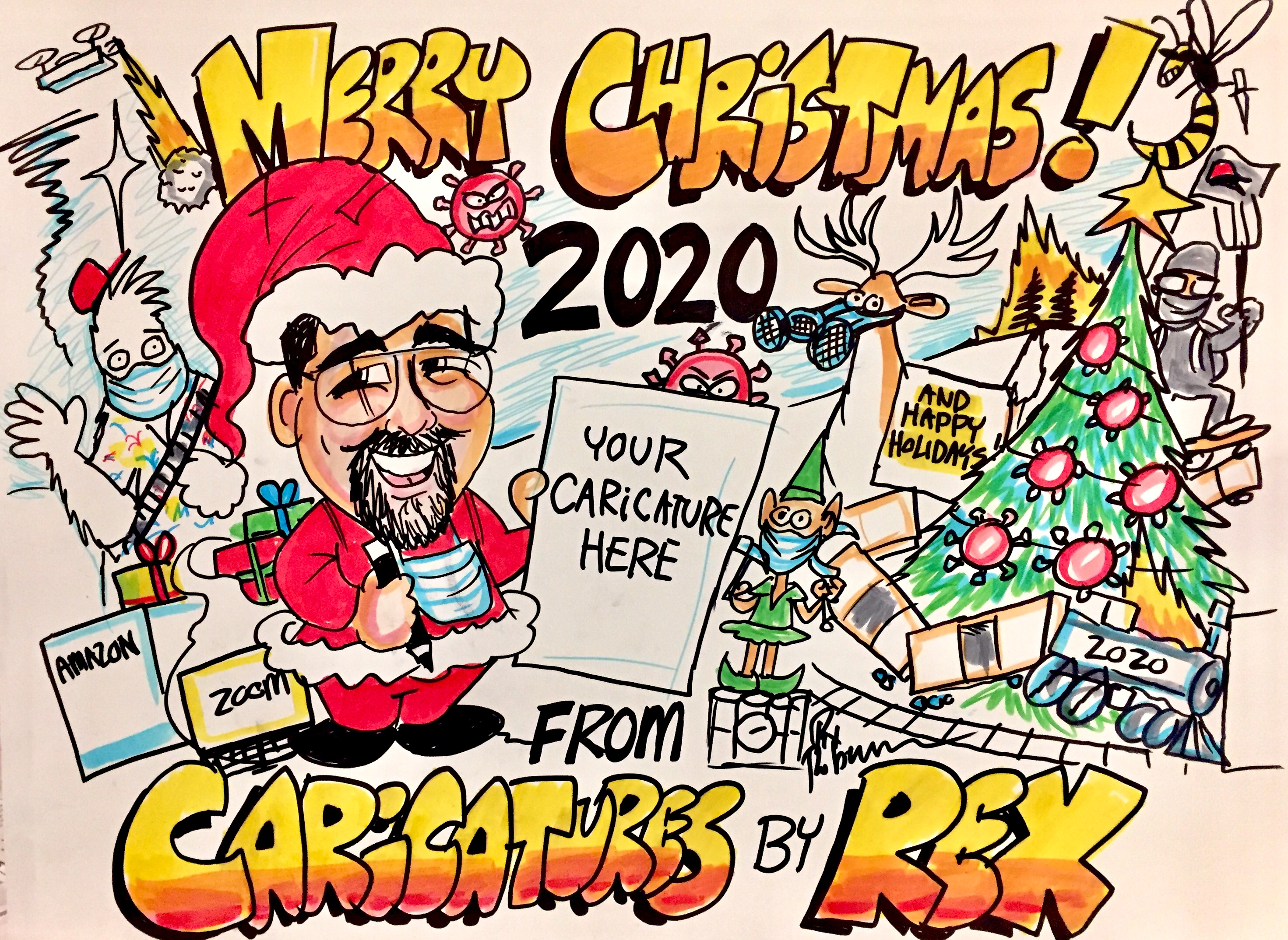 Merry Christmas 2020 from Caricatures by Rex